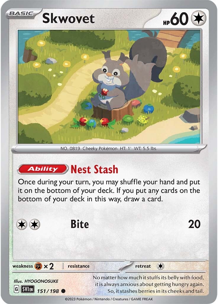 pokemon scarlet and violet cards price Skwovet (151/198) [Scarlet & Violet: Base Set]