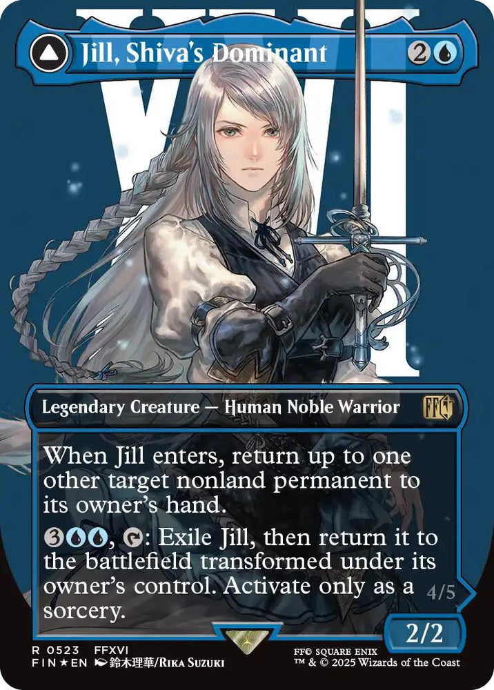 Jill, Shiva's Dominant // Shiva, Warden of Ice (Borderless) (Surge Foil) [FINAL FANTASY]