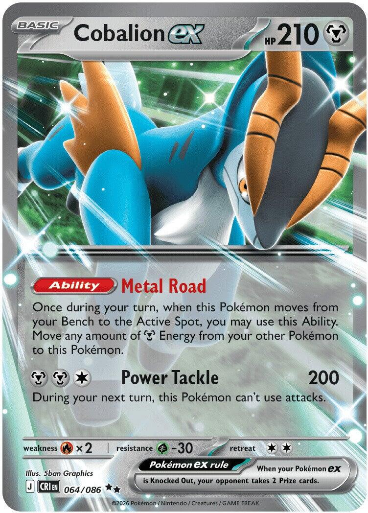 pokemon card cobalion 77/98 Holo Rare Near Mint **Please note Cobalion ex (064/086) [Mega Evolution: