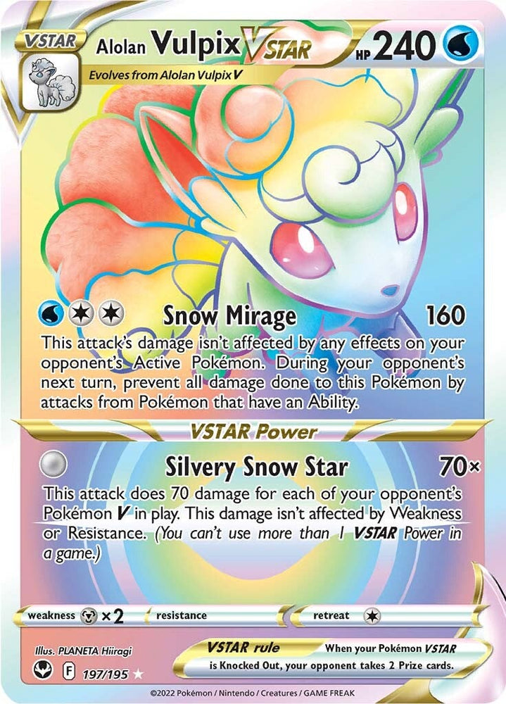 vulpix pokemon card value - (20/113) (You cant use more than 1 VSTAR Power in a game.) VSTAR rule When your Pokmon VSTAR is Knocked Out Alolan Vulpix VSTAR (197/195) [Sword