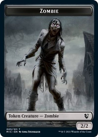 Zombie // Zombie Double-sided Token (005 MIC/005 MID) [Innistrad: Midnight Hunt Commander]