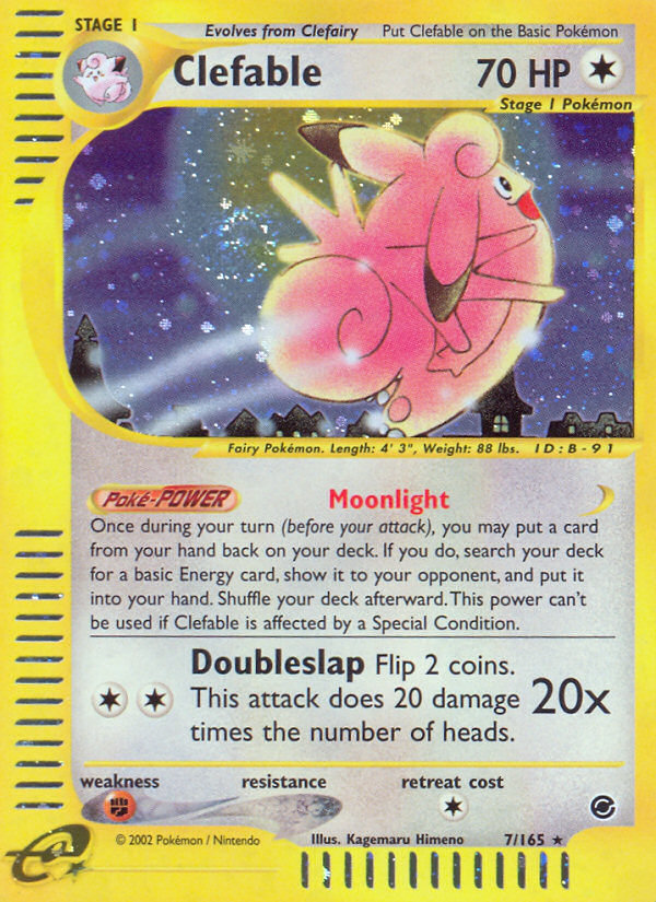 pokemon cards expedition Clefable (7/165) [Expedition: Base Set]