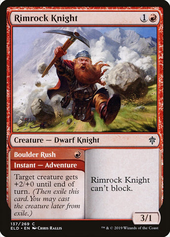 Rimrock Knight // Boulder Rush [Throne of Eldraine]