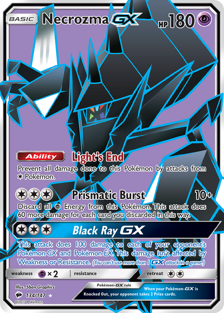 necrozma pokemon card Necrozma GX (134/147) [Sun & Moon: Burning Shadows]