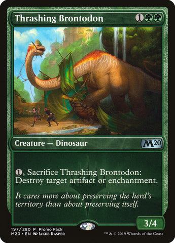 Thrashing Brontodon (Promo Pack) [Core Set 2020 Promos]