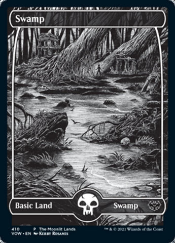 Swamp (The Moonlit Lands) (Foil Etched) [Innistrad: Crimson Vow Promos]