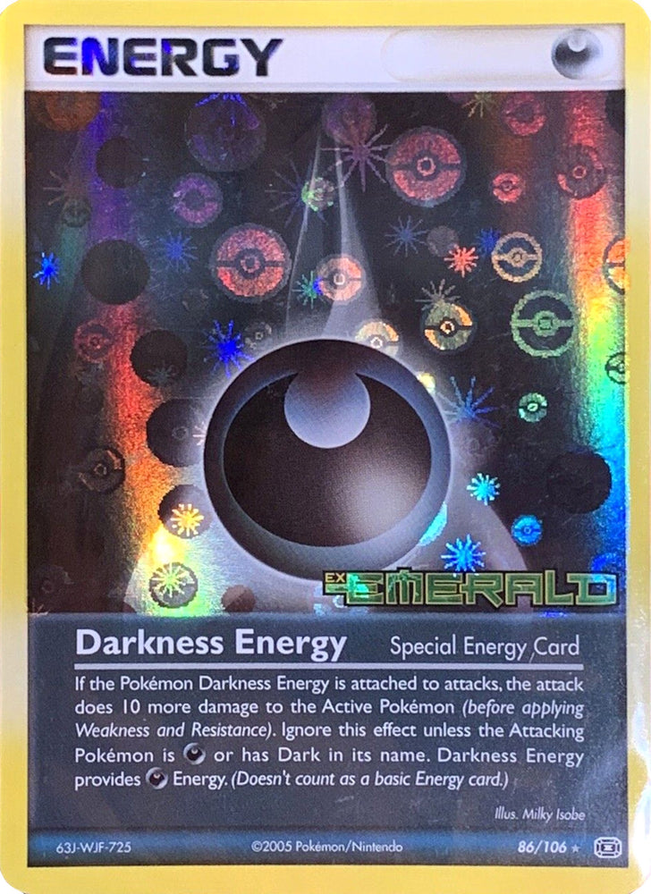 pokemon dark energy card TCG Basic Darkness (STD) Prize Pack S3 EX (even if that Pokmon is Knocked Out) Darkness Energy (86/106) (Stamped) [EX: