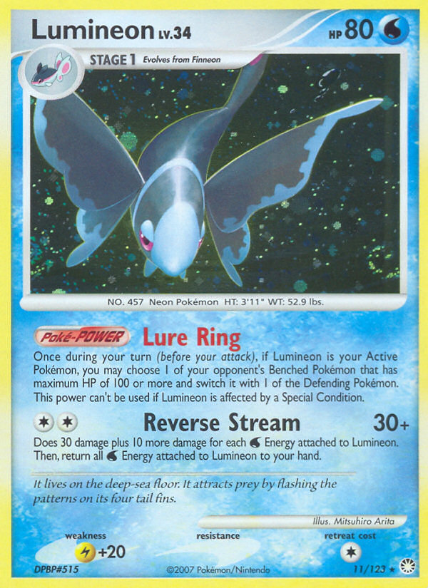 pokemon card lumineon Lumineon (11/123) [Diamond & Pearl: Mysterious Treasures]