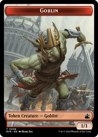 Goblin (0008) // Beast Double-Sided Token [Ravnica Remastered Tokens]