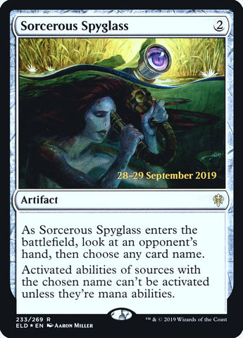 Sorcerous Spyglass [Throne of Eldraine Prerelease Promos]