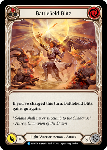 Battlefield Blitz (Red) [MON036-RF] 1st Edition Rainbow Foil