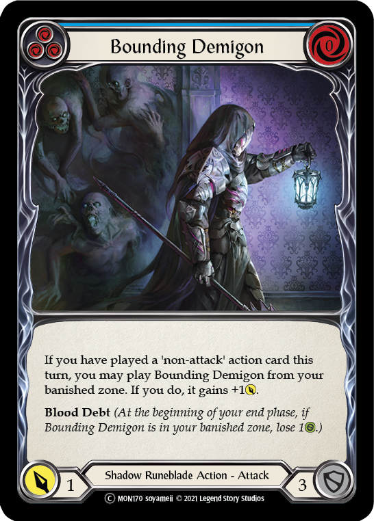 Bounding Demigon (Blue) [U-MON170-RF] Unlimited Rainbow Foil