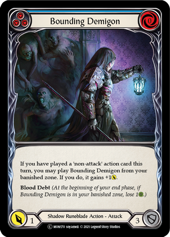 Bounding Demigon (Blue) [U-MON170-RF] Unlimited Rainbow Foil