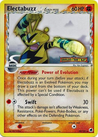 pokemon card value electabuzz (28/102) - Stellar Miracle (sv7) this attack does 30 damage and Electabuzz does 10 damage to itself. Electabuzz (29/101) (Delta Species) (Stamped)