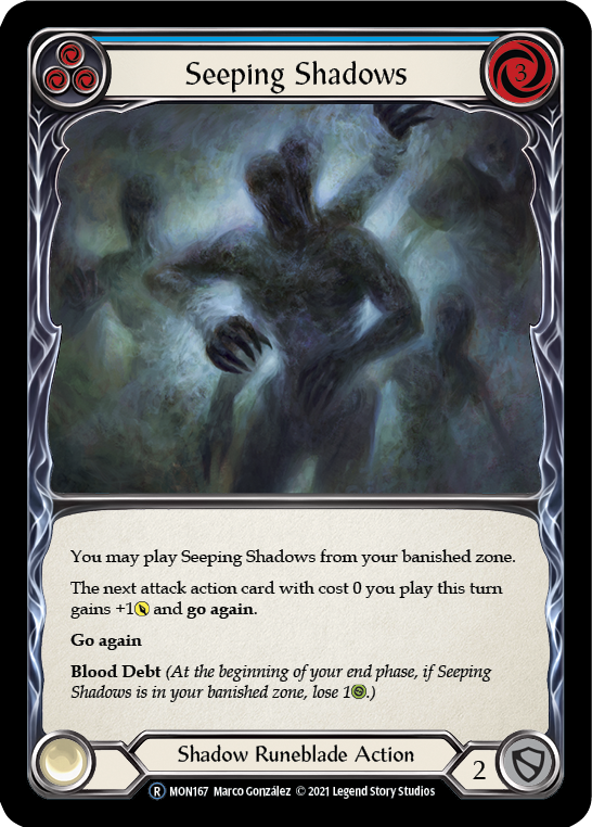 Seeping Shadows (Blue) [U-MON167-RF] Unlimited Rainbow Foil