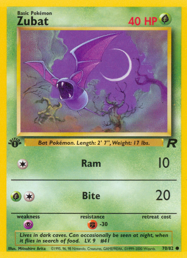pokemon zubat card (70/82) [Team Rocket 1st Edition] SPM Deck:Lorehold Spirit party grading or authentication MTG best Lord of