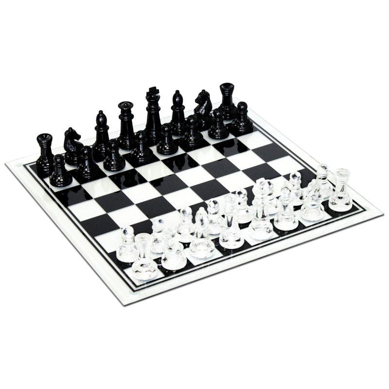 Black/Clear Glass Chess Set